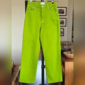 REVOLVE Abrand Venice Straight Lime Green Jeans